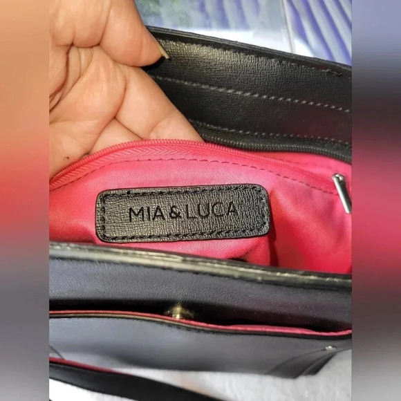 Mia & Luca Black,  pink, tan tri-colored purse shoulder bag - Picture 9 of 16